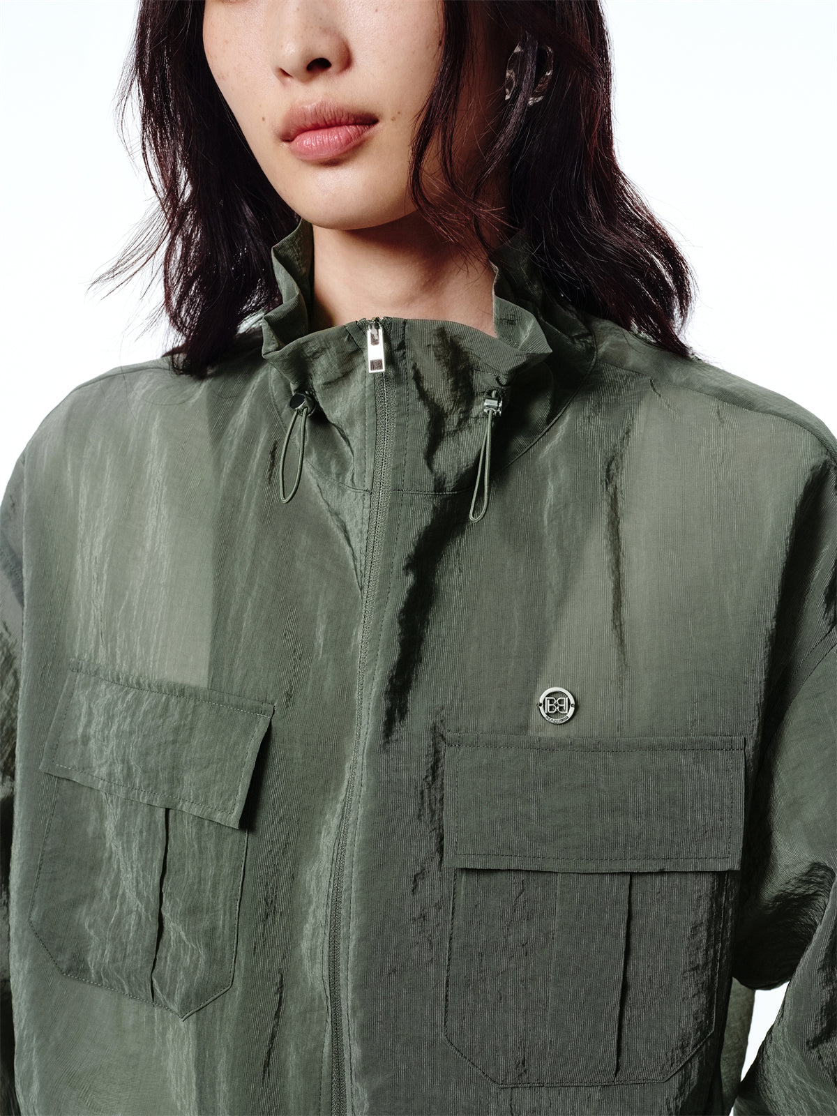 Women's Cropped Acetate Utility Jacket
