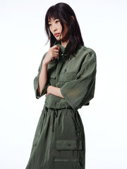 Women's Cropped Acetate Utility Jacket