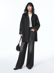 Women's Relaxed Fit Long Drawstring Jacket