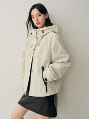 Women's Oversized Outdoor Jacket with Contrast Details