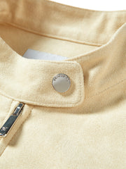 Women's Short Moto-Style Faux Suede Jacket