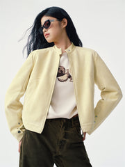Women's Short Moto-Style Faux Suede Jacket