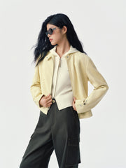 Women's Short Moto-Style Faux Suede Jacket