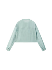 Women's Casual Short Shirt-Style Stand-Collar Jacket