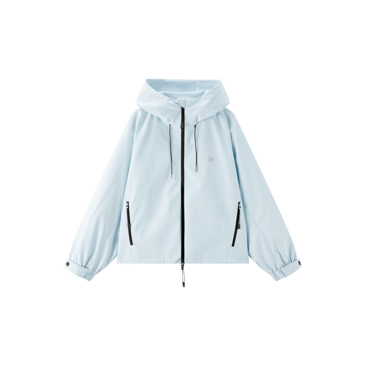 Women's Casual Outdoor Blue Hooded Shell Jacket