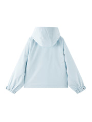 Women's Casual Outdoor Blue Hooded Shell Jacket
