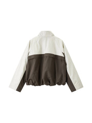 Women's Casual Outdoor PU-Panel Jacket