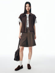 Women's Brown Utility-Inspired Casual Set