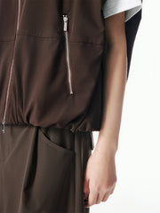 Women's Brown Utility-Inspired Casual Set