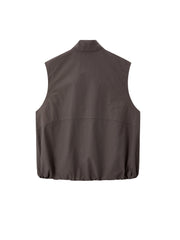 Women's Casual  Plaid-Panel Drawstring Vest