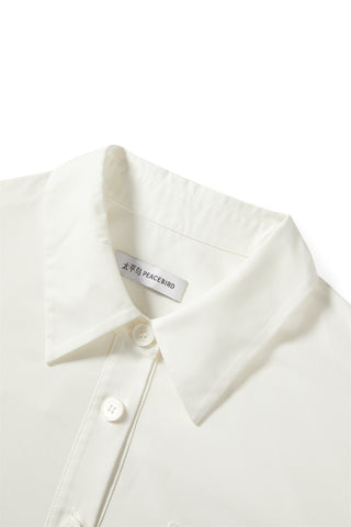 Women's Cropped Shirt with Lace Panels