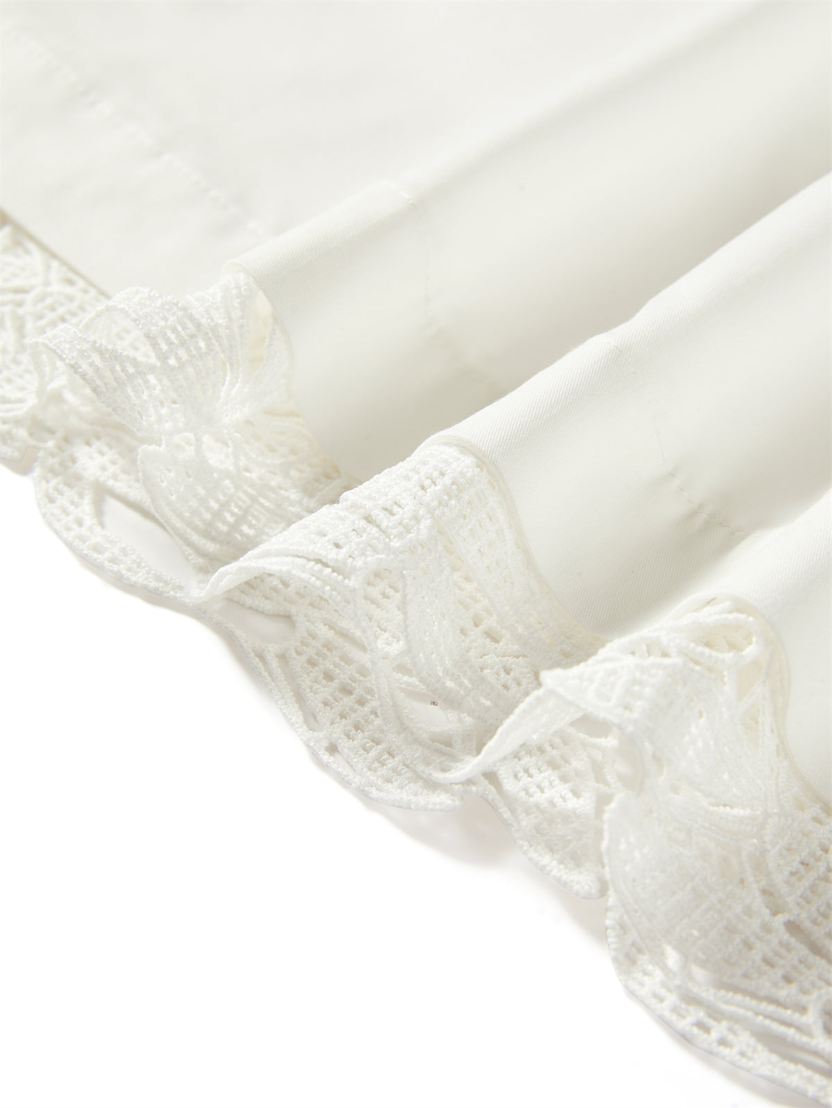 Women's Cropped Shirt with Lace Panels