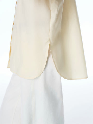 Women's Tencel-Cotton Blend Shirt with Flowing Tie