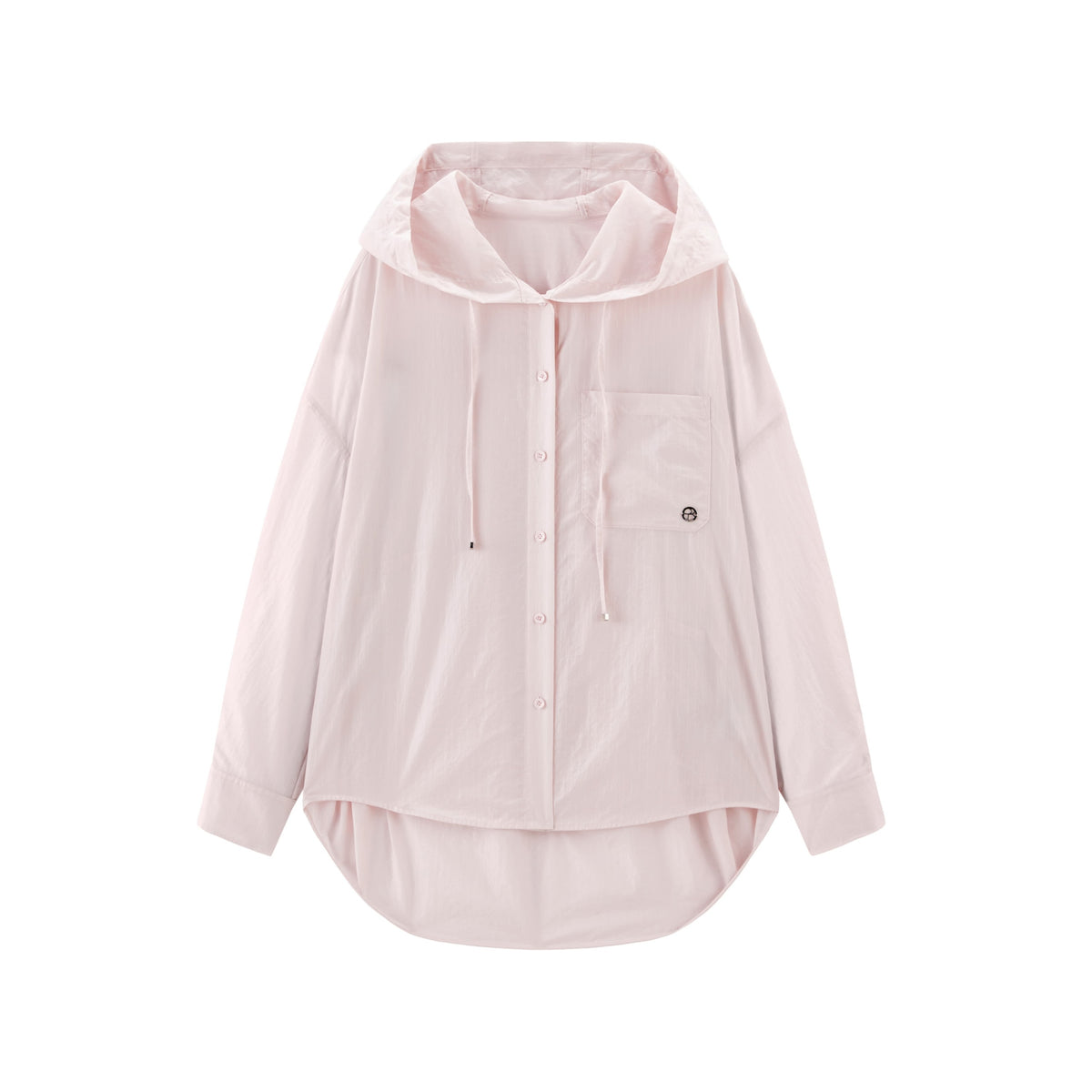 Women's Pink Hooded Long-Sleeve Shirt and Shorts Set