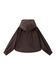 Women's Casual Lightweight Hooded  Shirt Jacket