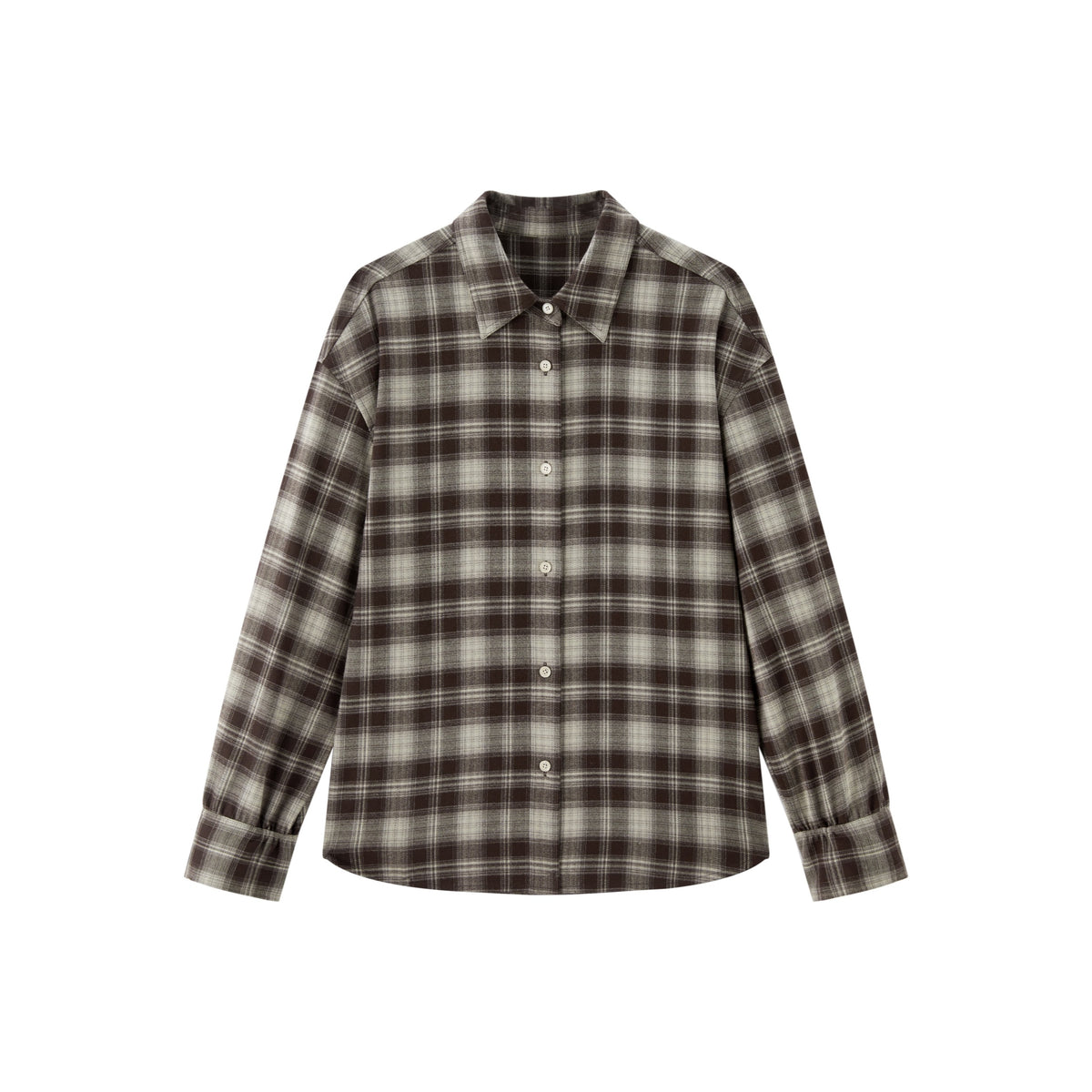 Women's Commuter Contrast-Color Plaid Long-Sleeve Shirt