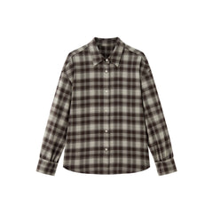 Women's Commuter Contrast-Color Plaid Long-Sleeve Shirt