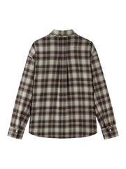 Women's Commuter Contrast-Color Plaid Long-Sleeve Shirt