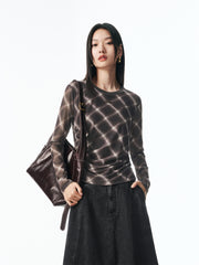 Women's Slim-Fit Lightweight Check Top