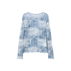 Women's Elephant Pattern Pleated Slim-Fit Top