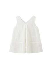 Women's Sleeveless V-Neck Lace Embroidered Top