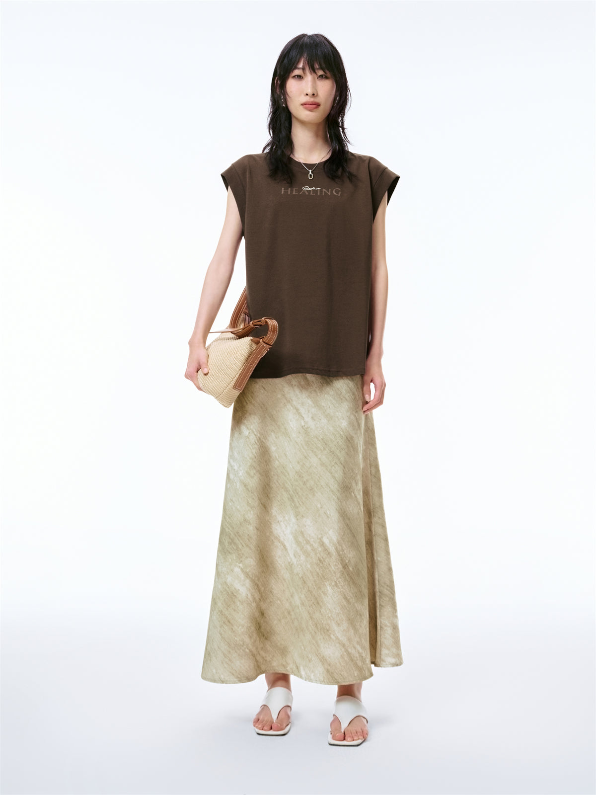 Women's Letter Print Cap Sleeve T-Shirt