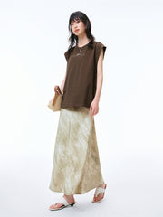 Women's Letter Print Cap Sleeve T-Shirt