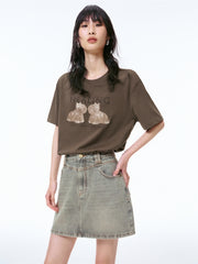 Women's Graphic Embroidered Cotton-Blend T-Shirt