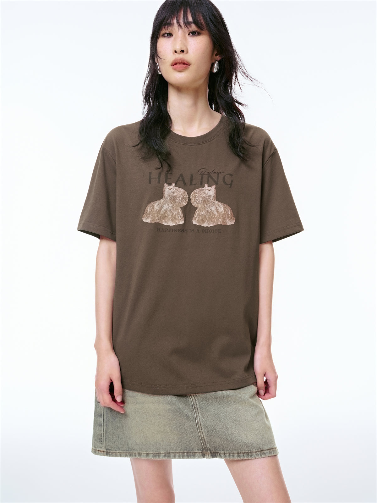 Women's Graphic Embroidered Cotton-Blend T-Shirt