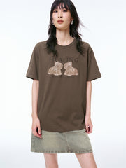 Women's Graphic Embroidered Cotton-Blend T-Shirt