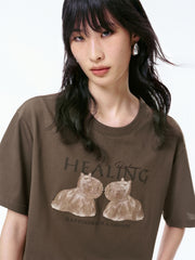 Women's Graphic Embroidered Cotton-Blend T-Shirt