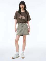 Women's Graphic Embroidered Cotton-Blend T-Shirt