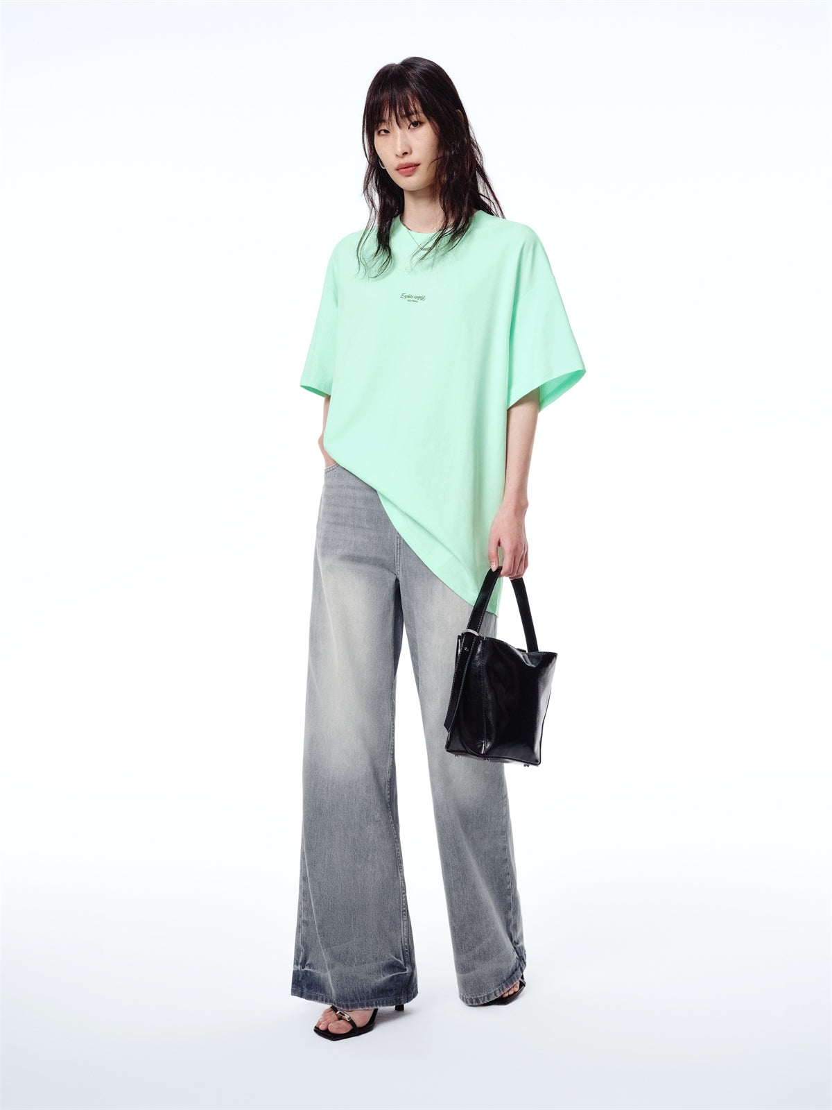 Women's Mint Cooling Oversized Graphic T-Shirt