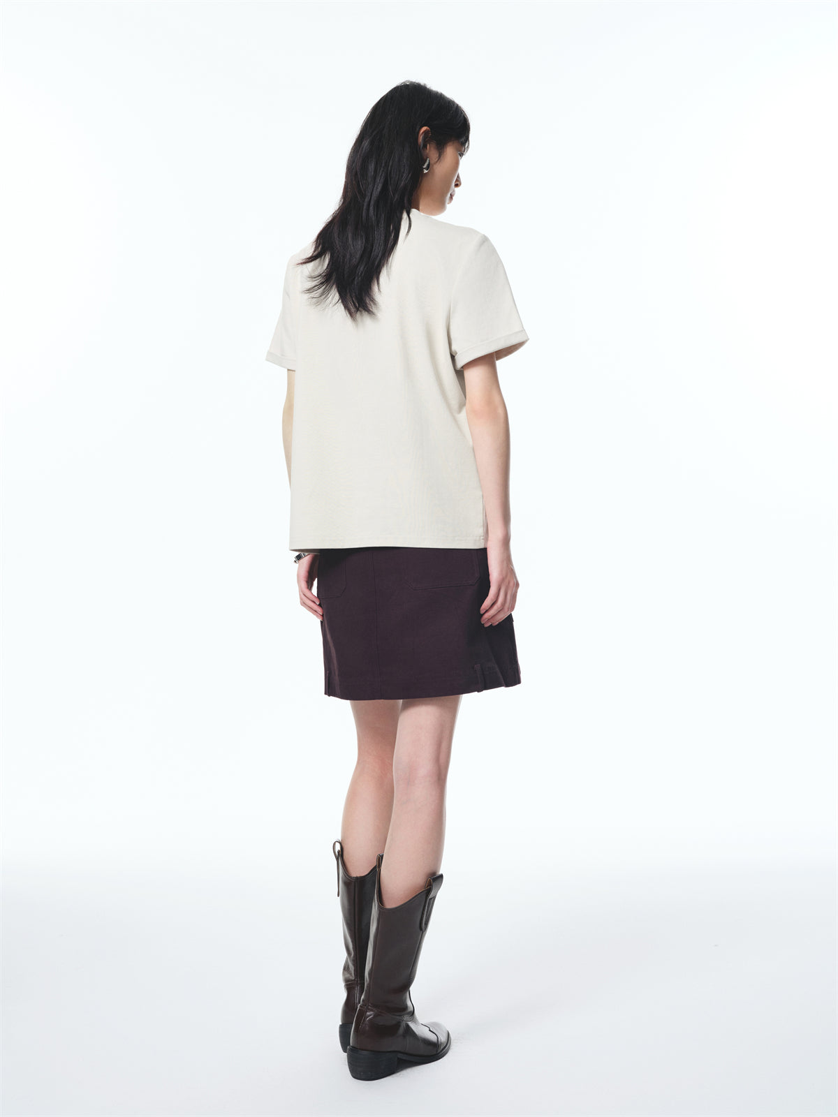 Women's Raised Letter Embroidery T-Shirt