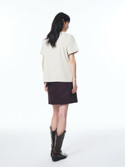 Women's Raised Letter Embroidery T-Shirt