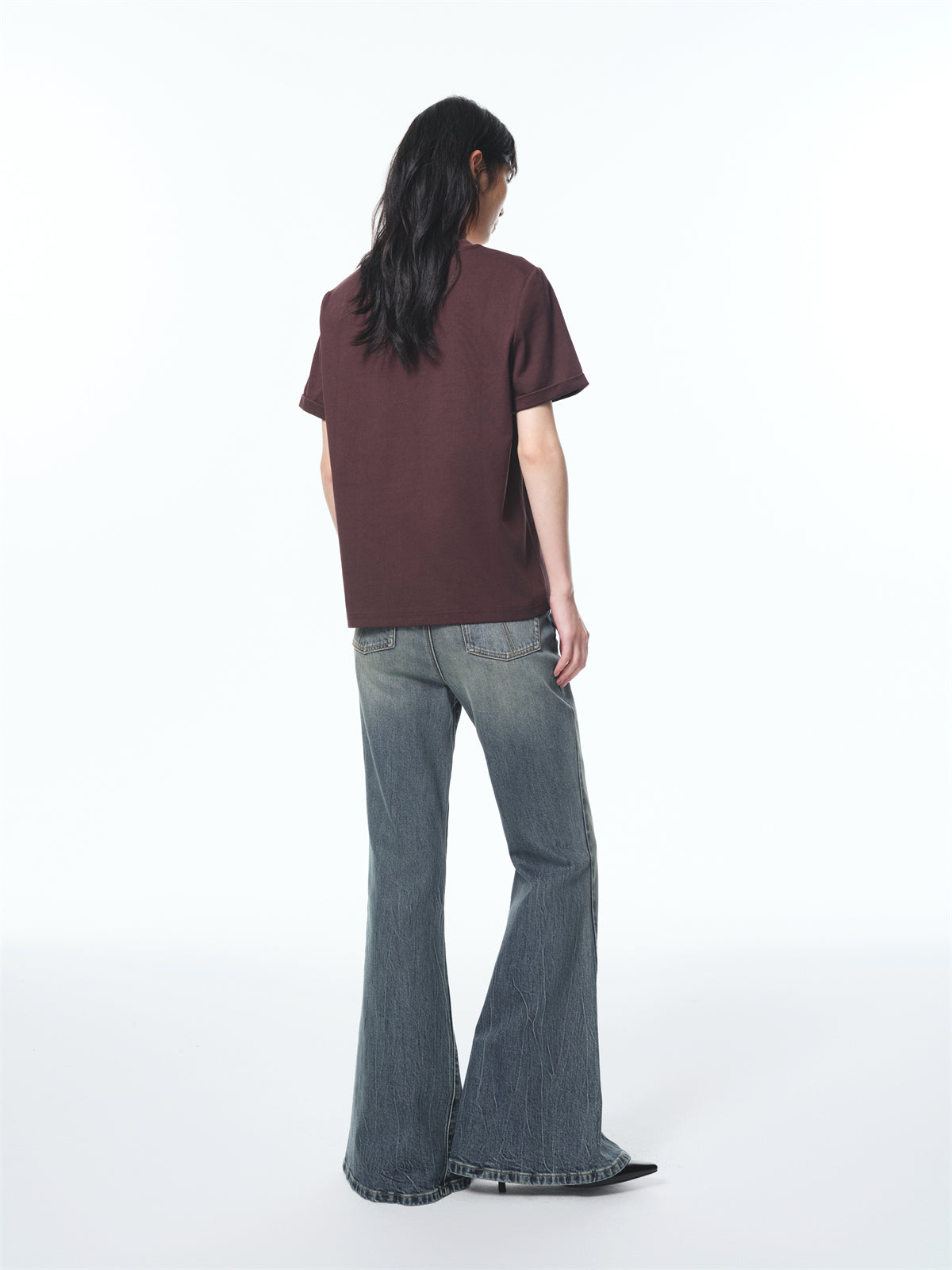 Women's Raised Letter Embroidery T-Shirt