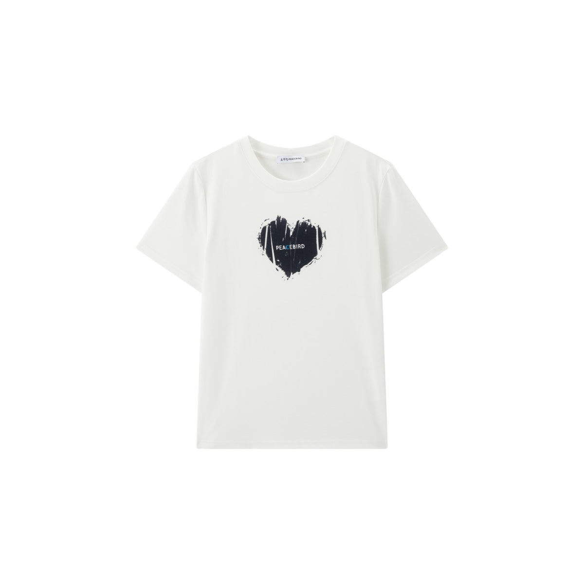 Women's Casual Flocked Heart Short-Sleeve T-Shirt