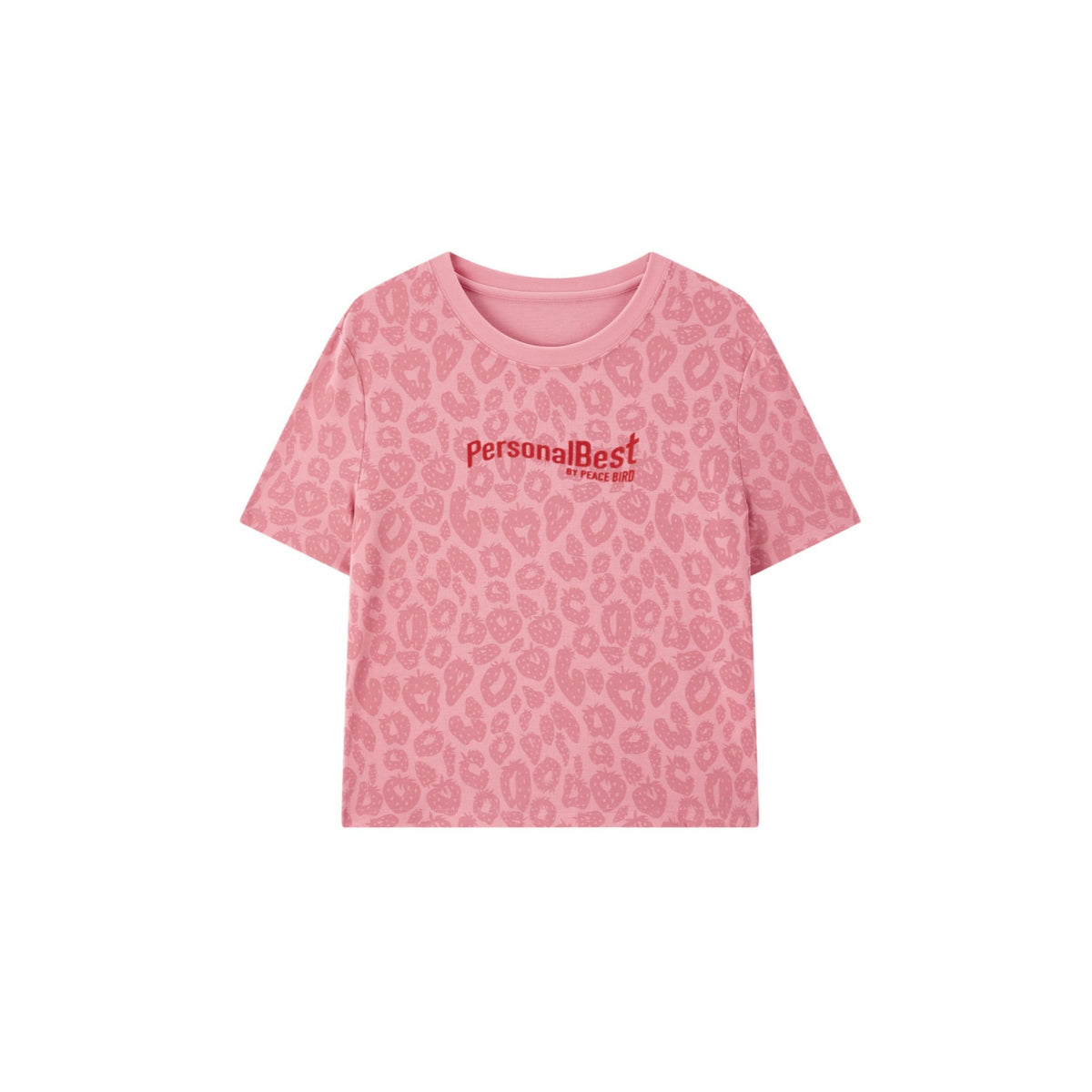 Women's Strawberry Leopard Print Cropped Top