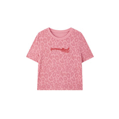 Women's Strawberry Leopard Print Cropped Top