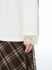 Women's Relaxed-Fit T-Shirt with Lace Panels