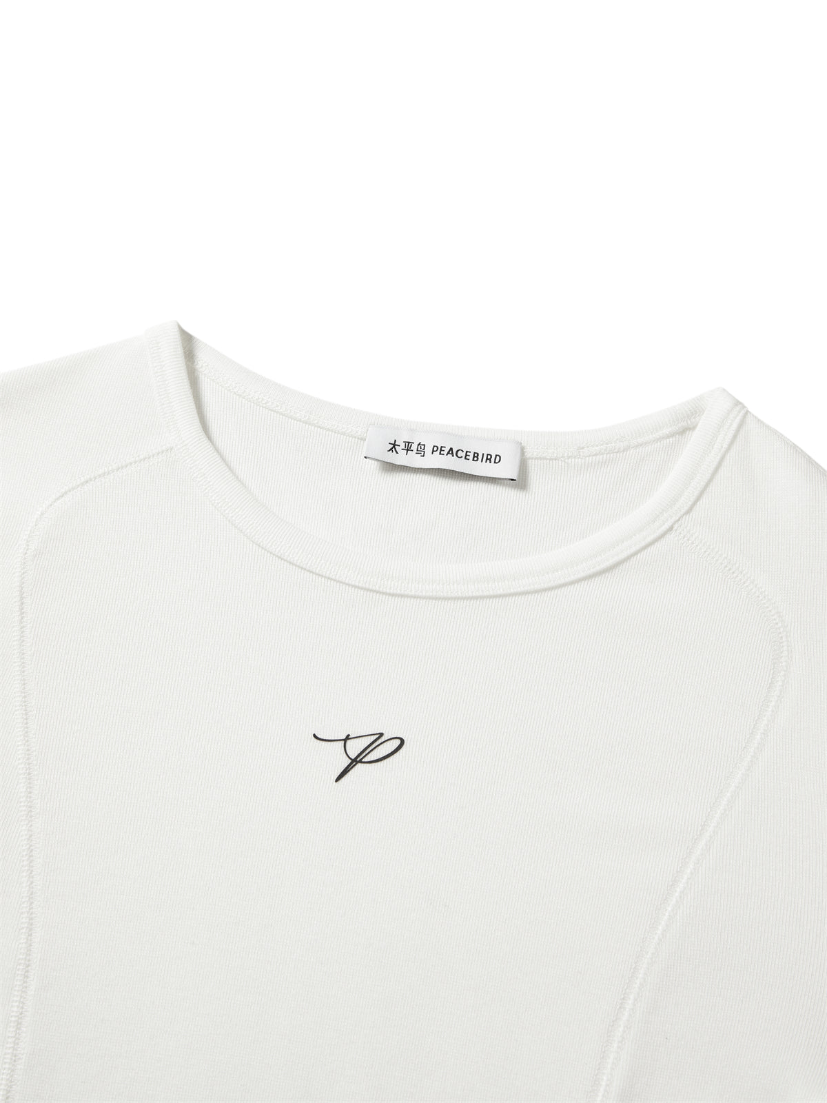 Women's Short Tonal Panel Tencel Long-Sleeve T-Shirt
