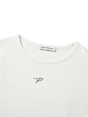 Women's Short Tonal Panel Tencel Long-Sleeve T-Shirt