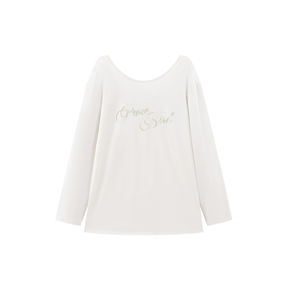 Women's Lyocell Back-Open Long Sleeve T-Shirt