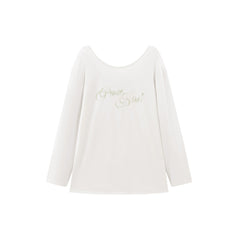 Women's Lyocell Back-Open Long Sleeve T-Shirt