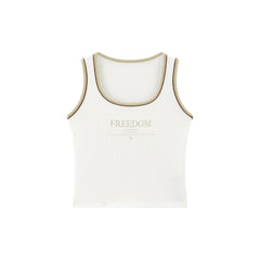 Women's Color Block Letter Fitted Racerback Vest