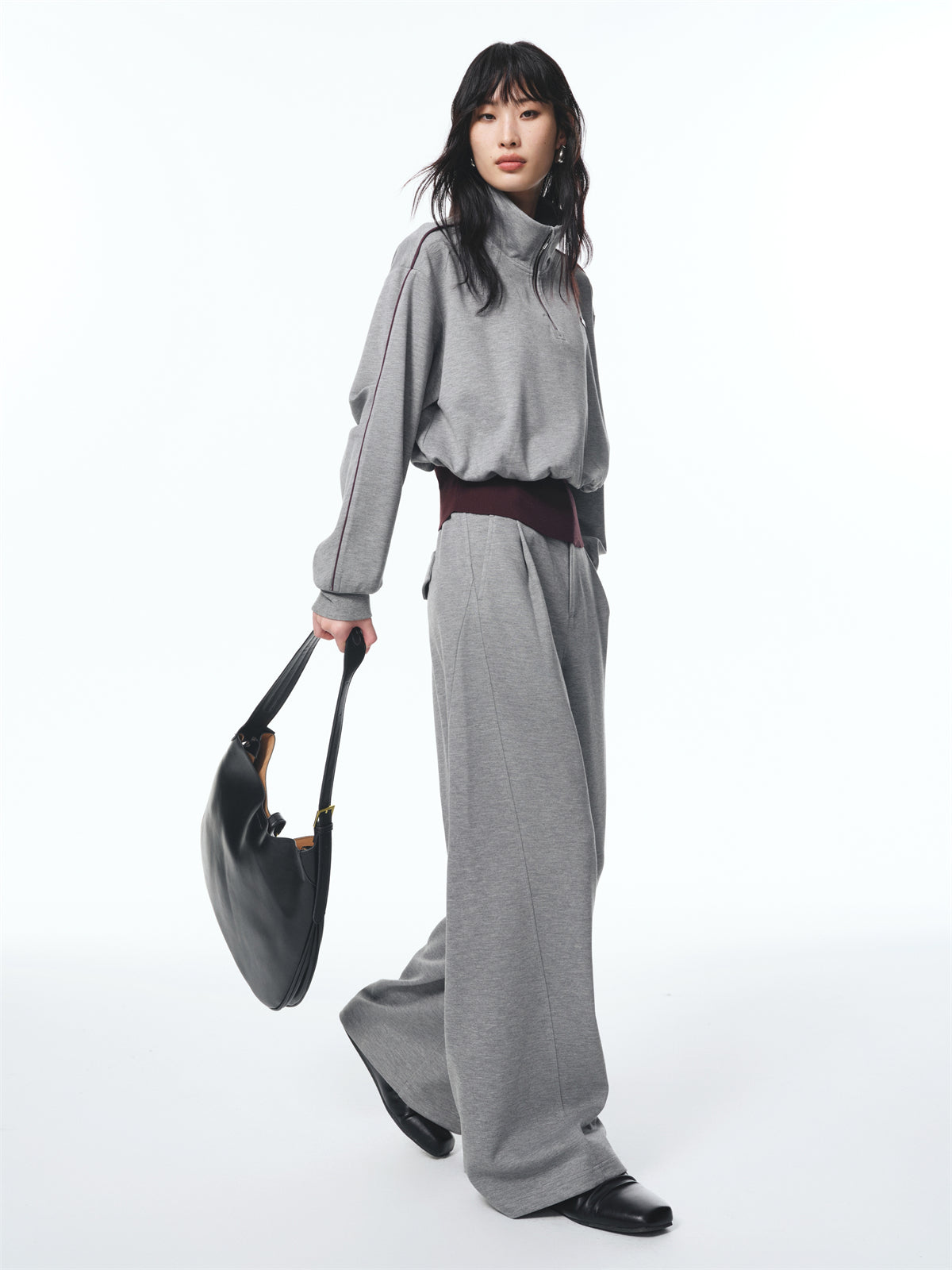 Women's Fitted Waist Sweatshirt and Sweatpants Set
