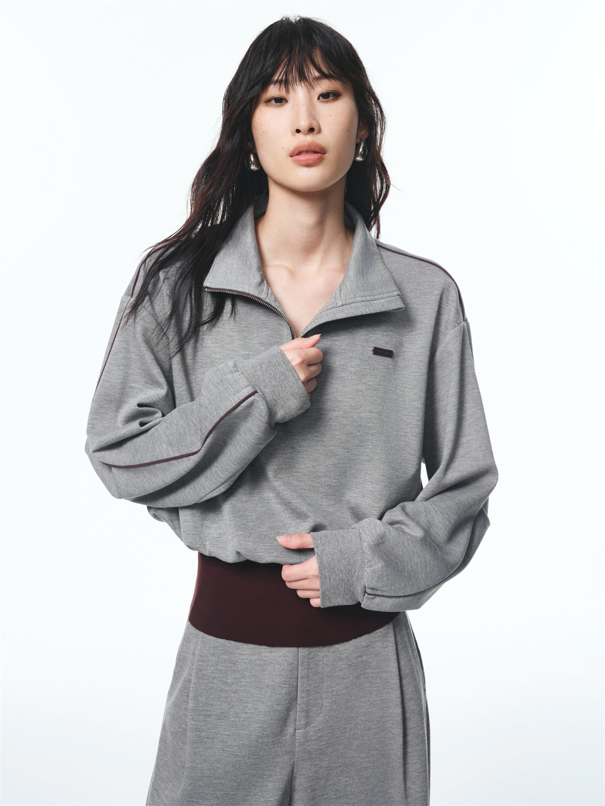 Women's Fitted Waist Sweatshirt and Sweatpants Set