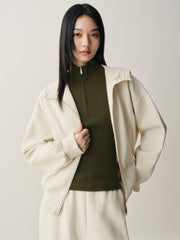 Women's Short Hooded Sweatshirt Jacket