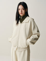 Women's Short Hooded Sweatshirt Jacket