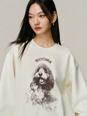 Women's Puppy Graphic Pullover Sweatshirt